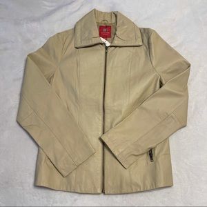 Y2K 90s Faded Glory Tan leather jacket
